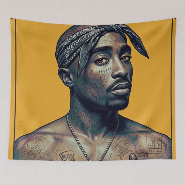Item preview, Tupac Shakur Original Custom Vintage Music Unique Poster Wall Art designed and sold by Cool Robot Bro..