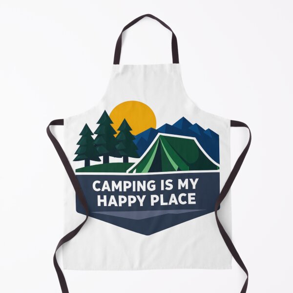 Item preview, Camping Is My Happy Place – Dark Green Geometric Outdoor Badge designed and sold by GabeMountainArt.