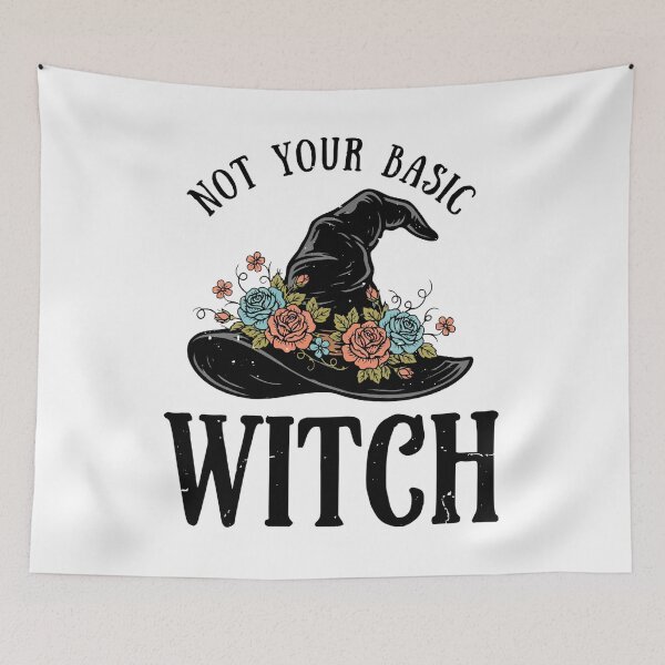 Item preview, funny Halloween Black Witch Hat Floral Witches gift designed and sold by Amzkao.