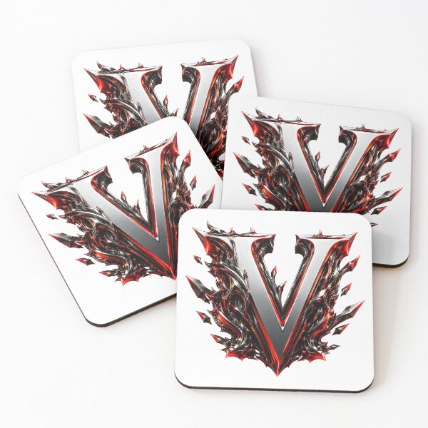 Item preview, Crimson Steel Alphabet of Power Letter V designed and sold by BlissBlvdShop.