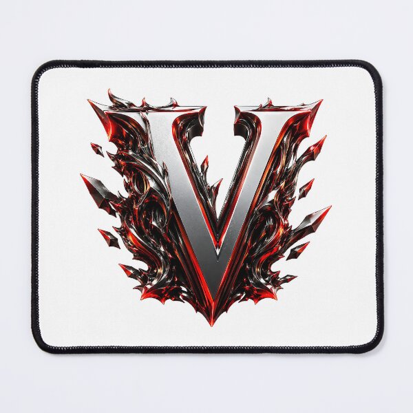 Item preview, Crimson Steel Alphabet of Power Letter V designed and sold by BlissBlvdShop.