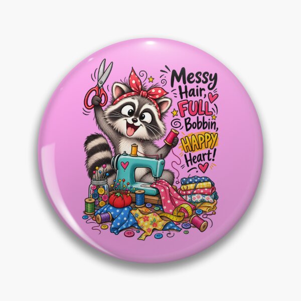 Item preview, Funny Sewing Raccoon – Cute Seamstress & Sewing Lover Design designed and sold by EverStitchStudio ★★★★★.