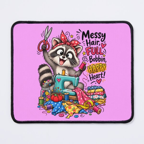 Item preview, Funny Sewing Raccoon – Cute Seamstress & Sewing Lover Design designed and sold by EverStitchStudio ★★★★★.