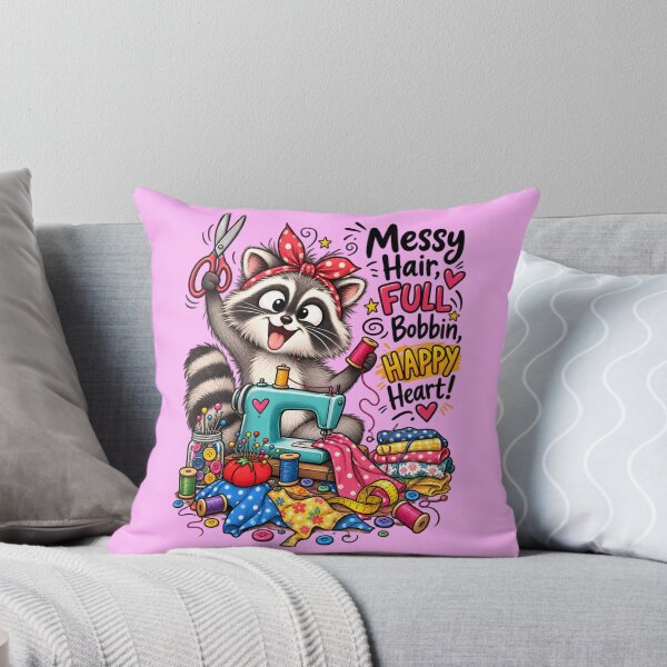 Item preview, Funny Sewing Raccoon – Cute Seamstress & Sewing Lover Design designed and sold by EverStitchStudio ★★★★★.