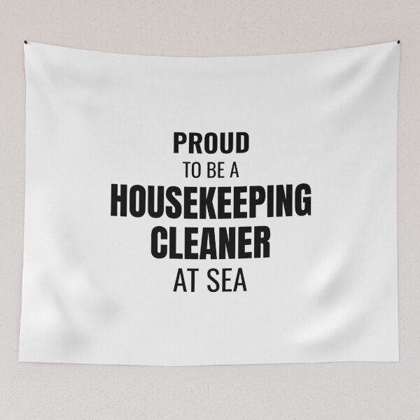 Item preview, Proud to be a Housekeeping Cleaner at Sea (Black) designed and sold by ShipCrewNation.