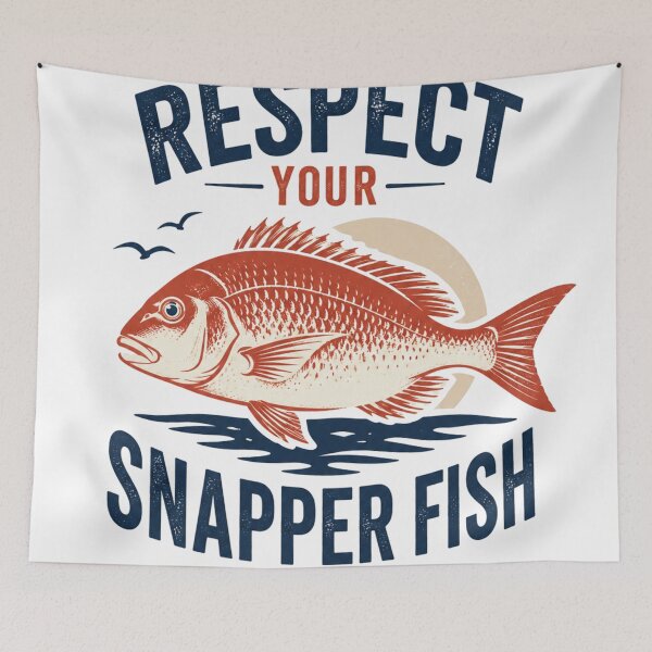 Item preview, Respect Your Snapper Fish Australian Fishing Girl Vintage Retro Design designed and sold by Yellowriversss.