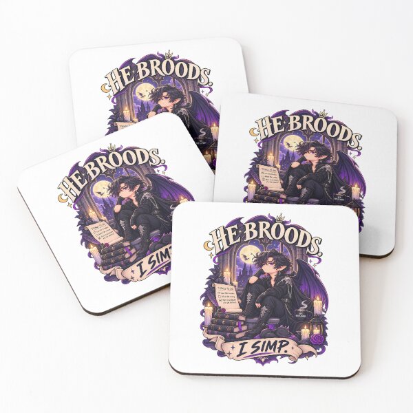 Item preview, He Broods I Simp – Funny Dark Romantasy Chibi Fantasy designed and sold by JPCuteDesign.