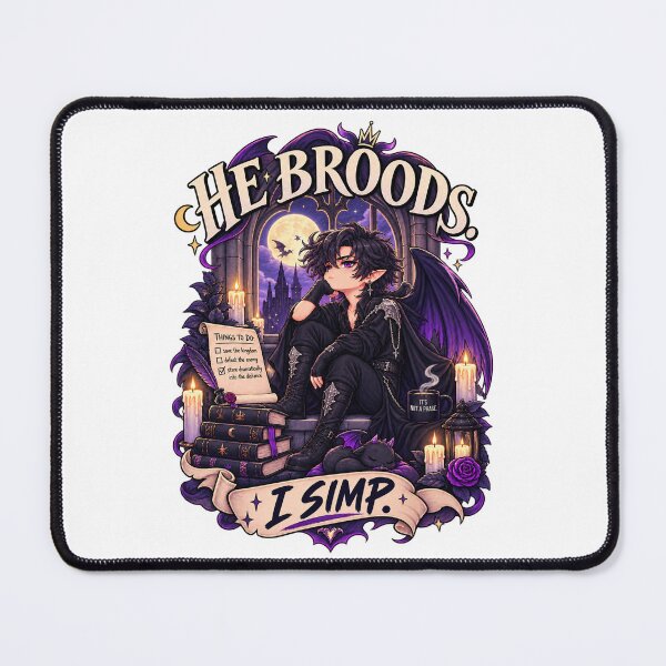 Item preview, He Broods I Simp – Funny Dark Romantasy Chibi Fantasy designed and sold by JPCuteDesign.
