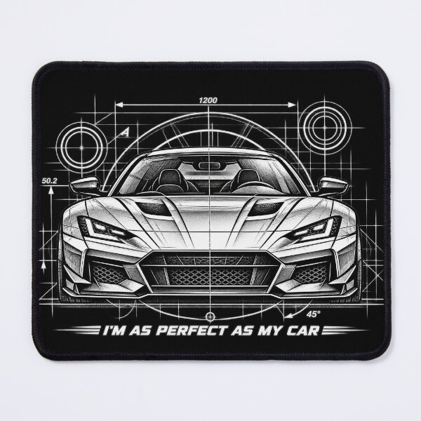 Item preview, I Am As Perfect As My Car Sports Car Blueprint designed and sold by PrintGo26.