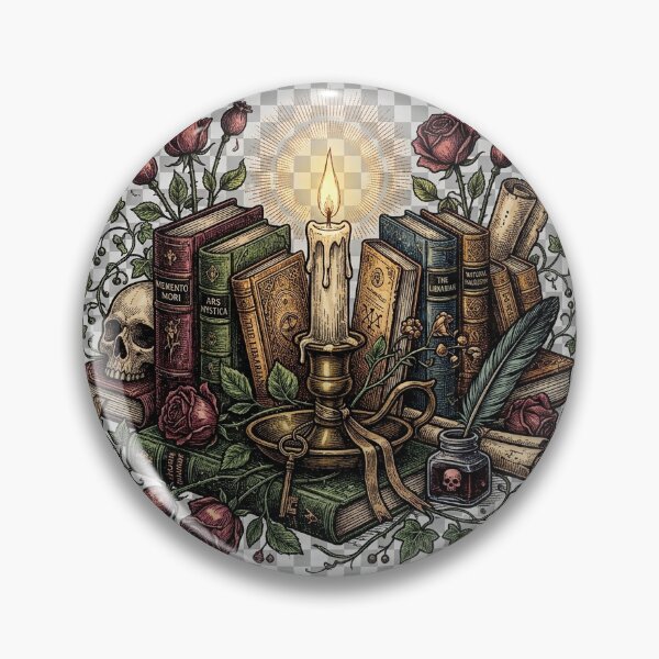 Item preview, Antique candle surrounded by old books designed and sold by VelvetWild.
