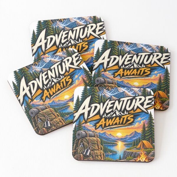 Item preview, Adventure Awaits Mountain Camping Wilderness designed and sold by Print Print On.