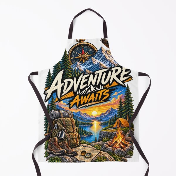 Item preview, Adventure Awaits Mountain Camping Wilderness designed and sold by Print Print On.