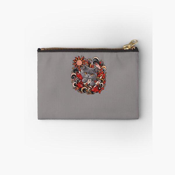 Item preview, British Shorthair Folk Art - Psychedelic Sun &  Fishes Graphic Pattern designed and sold by PixelsPaws.