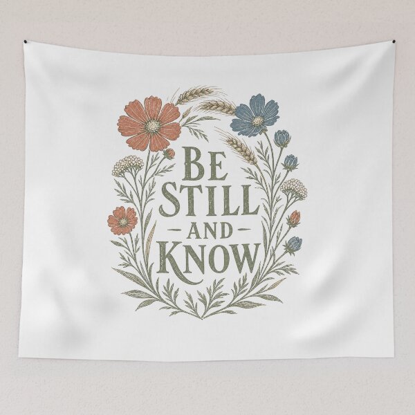 Item preview, Be Still and Know Vintage Wildflower Botanical Faith Design designed and sold by RickyHN7.