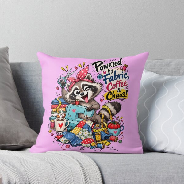Item preview, Funny Sewing Raccoon – Cute Seamstress & Sewing Lover Design designed and sold by EverStitchStudio ★★★★★.