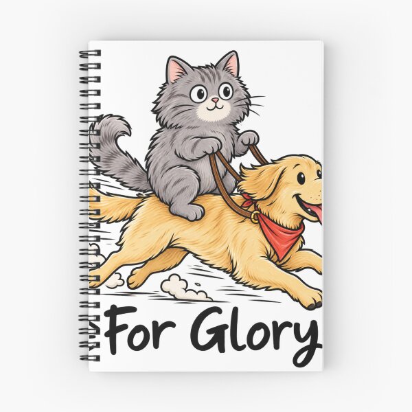 Item preview, Funny Cat Riding Dog For Glory – Cute Doodle Cat Lover Adventure Design designed and sold by TeehMeow.