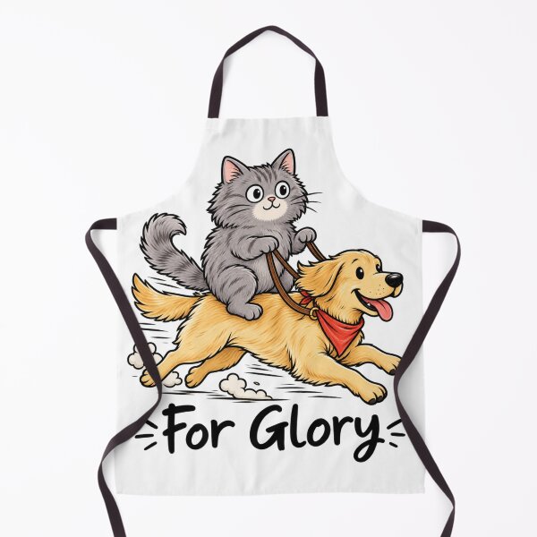 Item preview, Funny Cat Riding Dog For Glory – Cute Doodle Cat Lover Adventure Design designed and sold by TeehMeow.