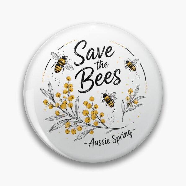Item preview, Save the Bees Aussie Spring Wattle Blossom Bee Conservation designed and sold by Yellowriversss.