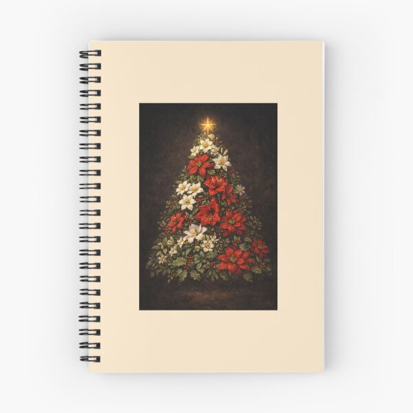 Item preview, Christmas Tree of Flowers | Candlelit Floral Christmas Art designed and sold by Novel Works Studio.