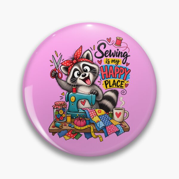Item preview, Funny Sewing Raccoon – Cute Seamstress & Sewing Lover Design designed and sold by EverStitchStudio ★★★★★.