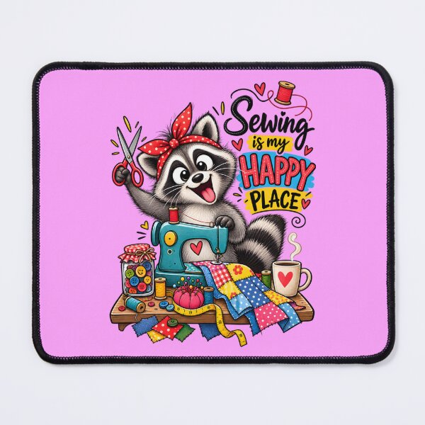Item preview, Funny Sewing Raccoon – Cute Seamstress & Sewing Lover Design designed and sold by EverStitchStudio ★★★★★.