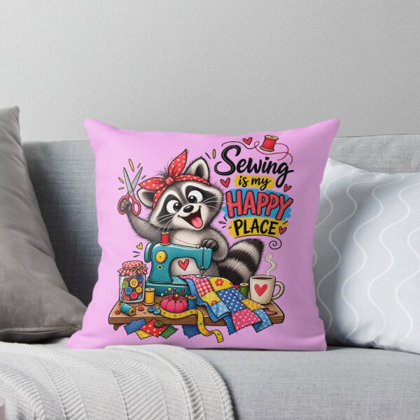Item preview, Funny Sewing Raccoon – Cute Seamstress & Sewing Lover Design designed and sold by EverStitchStudio ★★★★★.