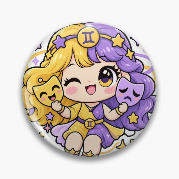 Item preview, Gemini Zodiac – Cute Kawaii Star Sign Character Sticker designed and sold by Digitalcpy.