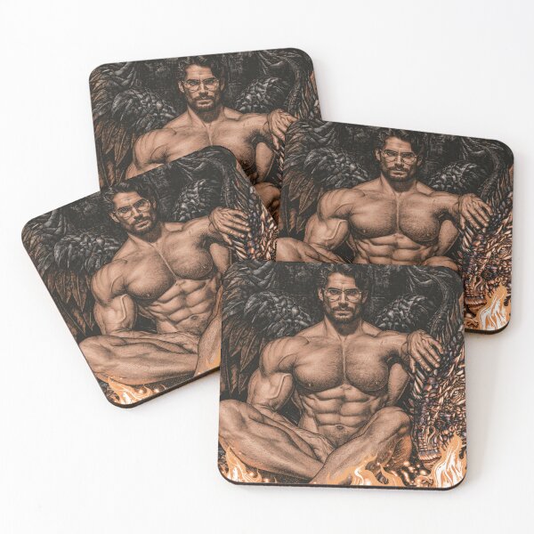 Item preview, Muscular Man with Dragon Illustration designed and sold by JaimeLikes.