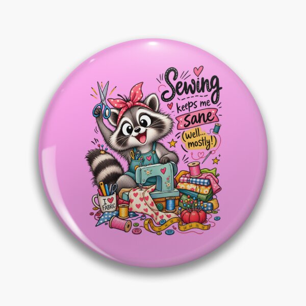 Item preview, Funny Sewing Raccoon – Cute Seamstress & Sewing Lover Design designed and sold by EverStitchStudio ★★★★★.