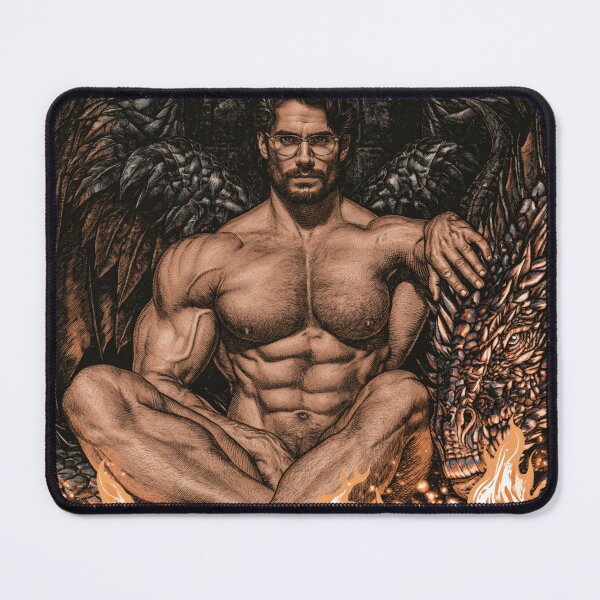 Item preview, Muscular Man with Dragon Illustration designed and sold by JaimeLikes.