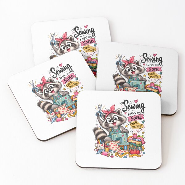 Item preview, Funny Sewing Raccoon – Cute Seamstress & Sewing Lover Design designed and sold by EverStitchStudio ★★★★★.
