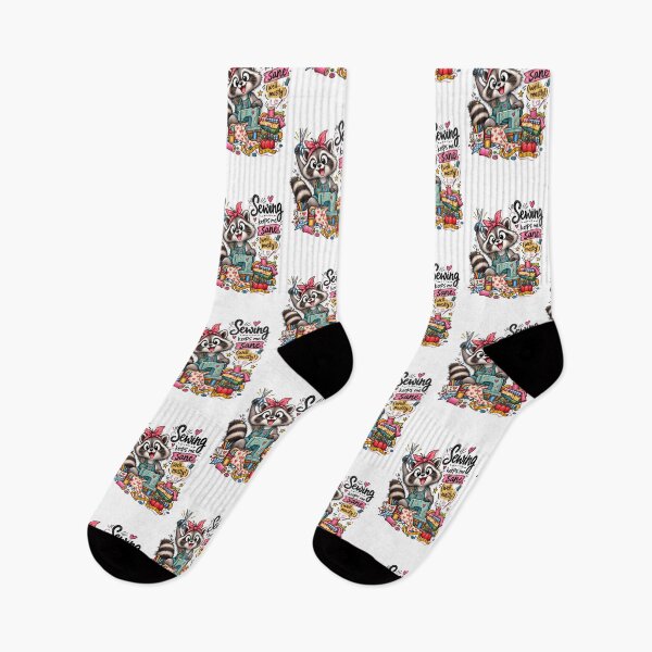 Item preview, Funny Sewing Raccoon – Cute Seamstress & Sewing Lover Design designed and sold by EverStitchStudio ★★★★★.