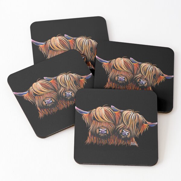 Item preview, Scottish Highland Cow PRiNT ' PALS ' by Shirley MacArthur designed and sold by Shirley MacArthur Art.