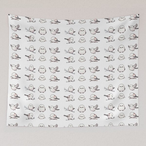 Item preview, Cute Long Tailed Tit Shima Enaga Snow Bird Aesthetic designed and sold by Rehnair.