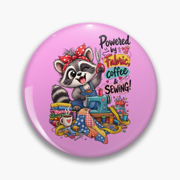 Item preview, Funny Sewing Raccoon – Cute Seamstress & Sewing Lover Design designed and sold by EverStitchStudio ★★★★★.
