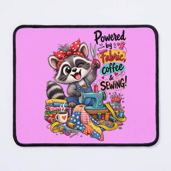 Item preview, Funny Sewing Raccoon – Cute Seamstress & Sewing Lover Design designed and sold by EverStitchStudio ★★★★★.