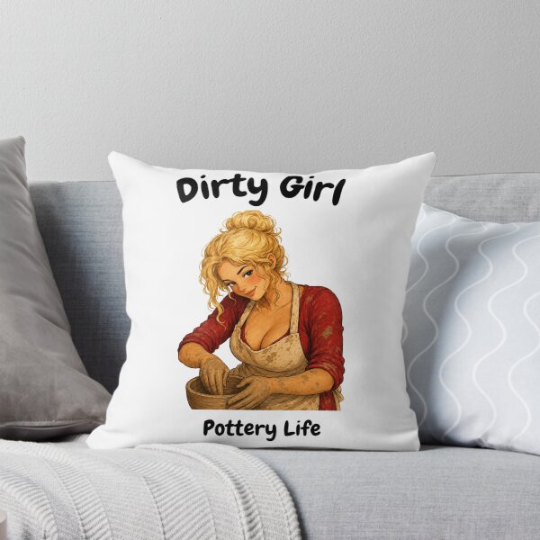 Item preview, Blonde Dirty Girl Making Pottery  designed and sold by SamanthaLPottery.