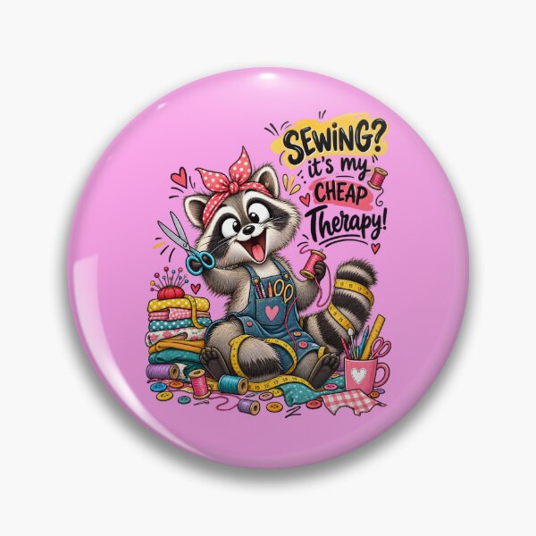 Item preview, Funny Sewing Raccoon – Cute Seamstress & Sewing Lover Design designed and sold by EverStitchStudio ★★★★★.