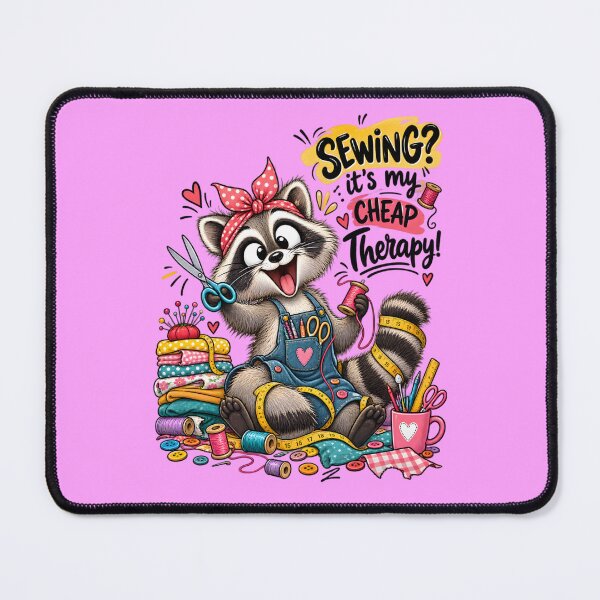 Item preview, Funny Sewing Raccoon – Cute Seamstress & Sewing Lover Design designed and sold by EverStitchStudio ★★★★★.