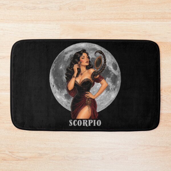 Item preview, Scorpio Zodiac Pin-Up – Retro Astrology Woman designed and sold by tellia-kallisto.