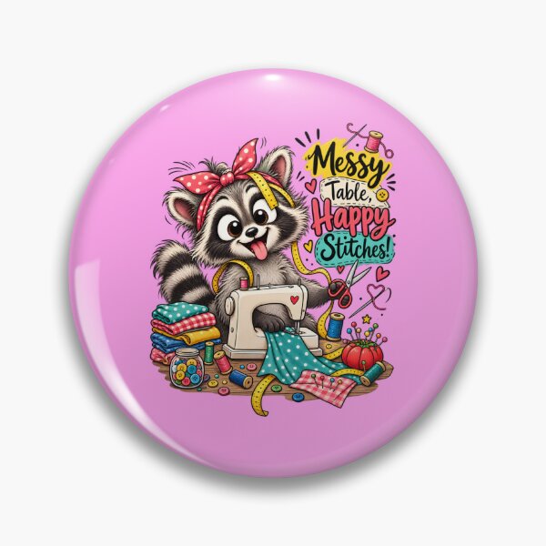 Item preview, Funny Sewing Raccoon – Cute Seamstress & Sewing Lover Design designed and sold by EverStitchStudio ★★★★★.