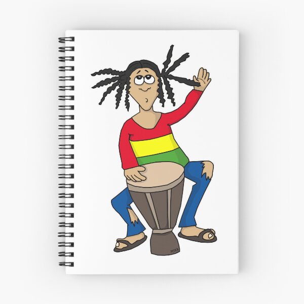 Item preview, Reggae Drummer Djembe Sticker | Funny Festival Music Cartoon designed and sold by MyxaART.