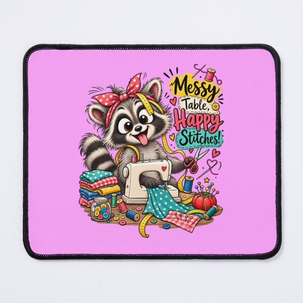 Item preview, Funny Sewing Raccoon – Cute Seamstress & Sewing Lover Design designed and sold by EverStitchStudio ★★★★★.