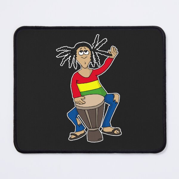 Item preview, Reggae Drummer Djembe Sticker | Funny Festival Music Cartoon designed and sold by MyxaART.