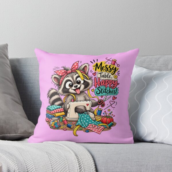 Item preview, Funny Sewing Raccoon – Cute Seamstress & Sewing Lover Design designed and sold by EverStitchStudio ★★★★★.