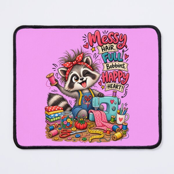 Item preview, Funny Sewing Raccoon – Cute Seamstress & Sewing Lover Design designed and sold by EverStitchStudio ★★★★★.