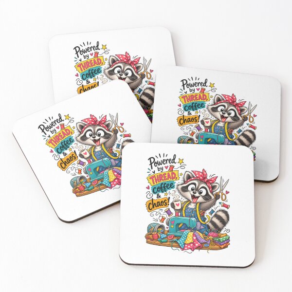 Item preview, Funny Sewing Raccoon – Cute Seamstress & Sewing Lover Design designed and sold by EverStitchStudio ★★★★★.