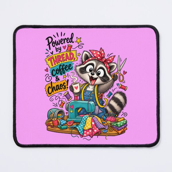 Item preview, Funny Sewing Raccoon – Cute Seamstress & Sewing Lover Design designed and sold by EverStitchStudio ★★★★★.
