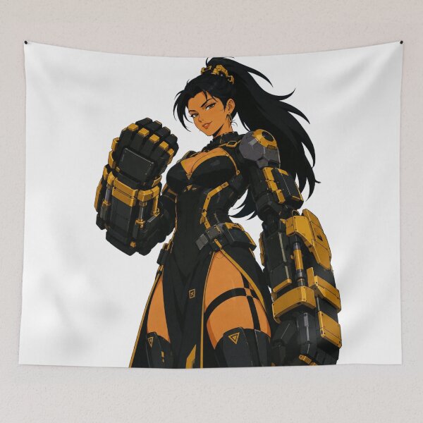 Item preview, Armored Warrior Pin-Up – Retro Sci-Fi Cartoon designed and sold by  Hollow Moon Studios..