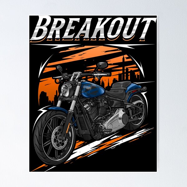 Item preview, Motorcycle Breakout 2018 Legend Blue Denim for Motorcycle Riders designed and sold by MotoApparelHub.